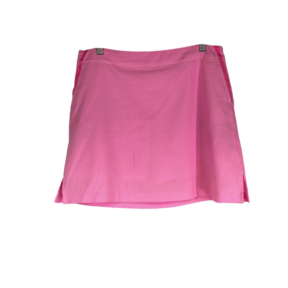 Lady Hagen Pink White Seersucker Striped Golf Skort Womens Size 12 Activewear